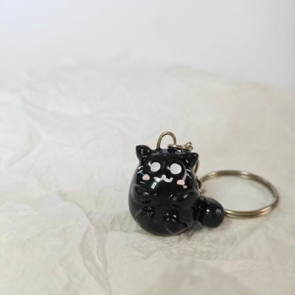 Tiny Black Cat Keychain