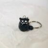 Tiny Black Cat Keychain