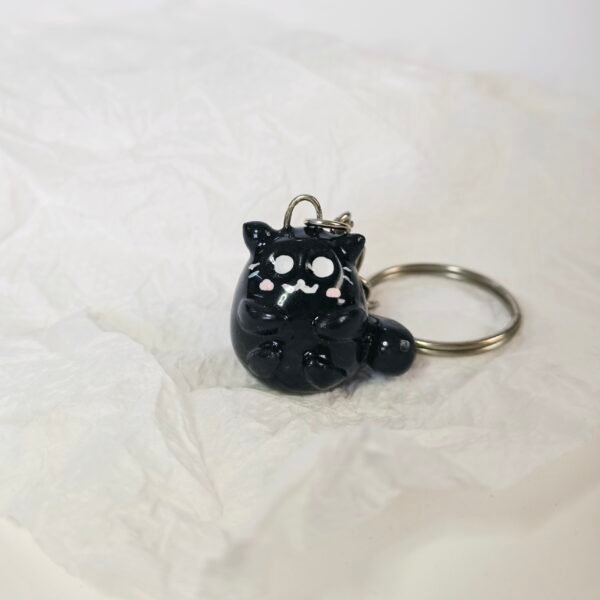 Tiny Black Cat Keychain